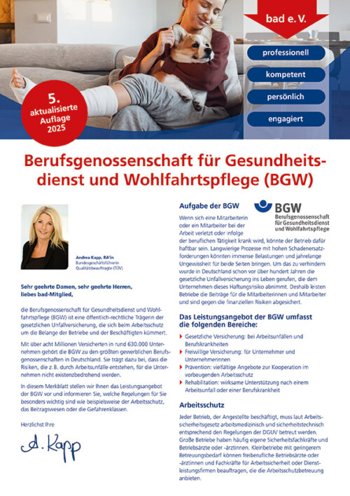 Berufsgenossenschaft für Gesundheitsdienst und Wohlfahrtspflege (BGW) 5 Merkblatt - Berufsgenossenschaft für Gesundheitsdienst und Wohlfartspflege (BGW)