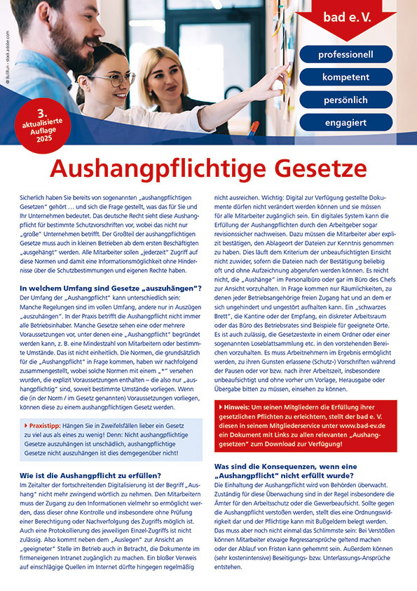 Aushangpflichtige Gesetze 1 Aushangpflichtige Gesetze