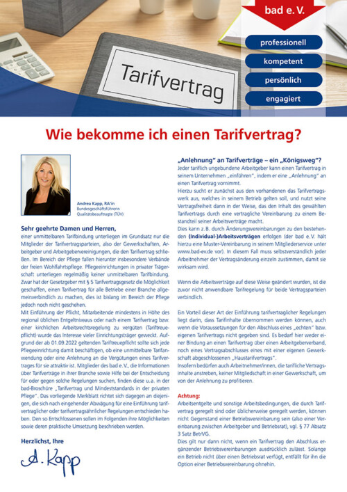 Wie bekomme ich einen Tarifvertrag? 3 Merkblatt Wie bekomme ich einen Tarifvertrag?