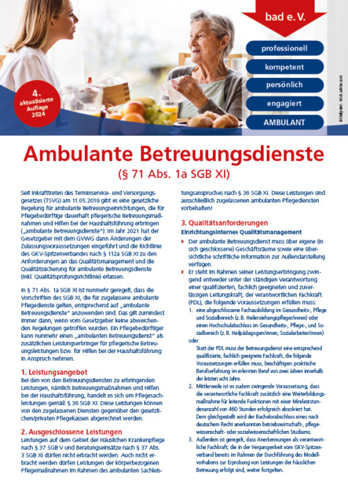 Ambulante Betreuungsdienste 2 Merkblatt Ambulante Betreuungsdienste