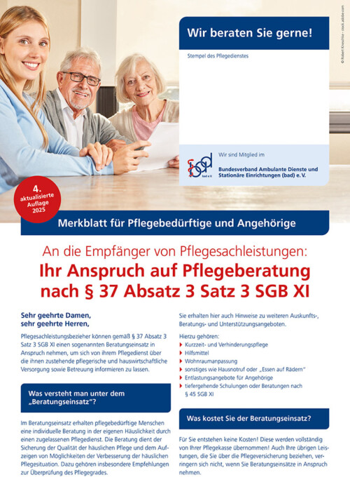 Ihr neuer Anspruch auf Pflegeberatung 3 Ihr neuer Anspruch auf Pflegeberatung 1